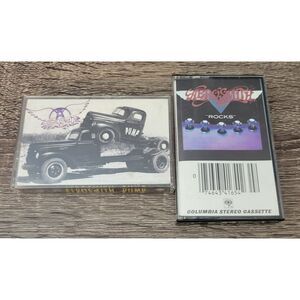 Vintage Lot of‎ 2 Aerosmith Cassette Tapes- 1976 "Rocks"/1989 Pump Pre-Owned